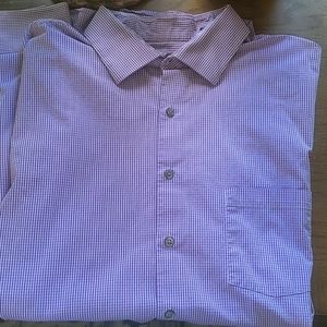 Men's Van Heusen Flex Regular Fit Stretch Size 18 34/35 (2XL) Purple Dress Shirt